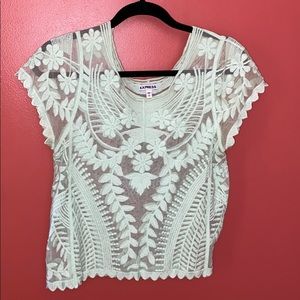 Sheer short sleeve top